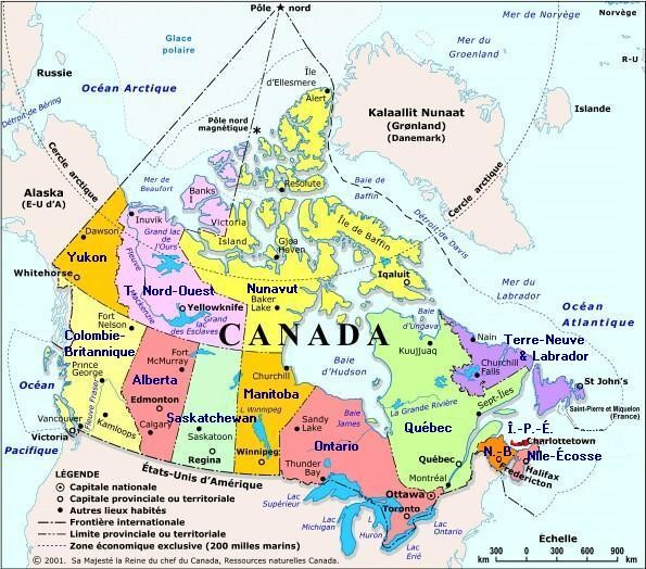 carte du canada