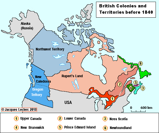 British Colonies and Territoires before 1840