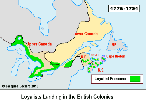 Loyalists Landing in the British Colonies