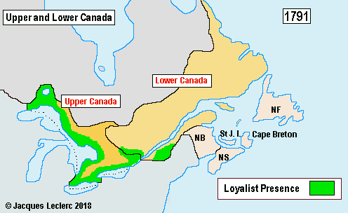 Upper and lower Canada : Loyalist Presence