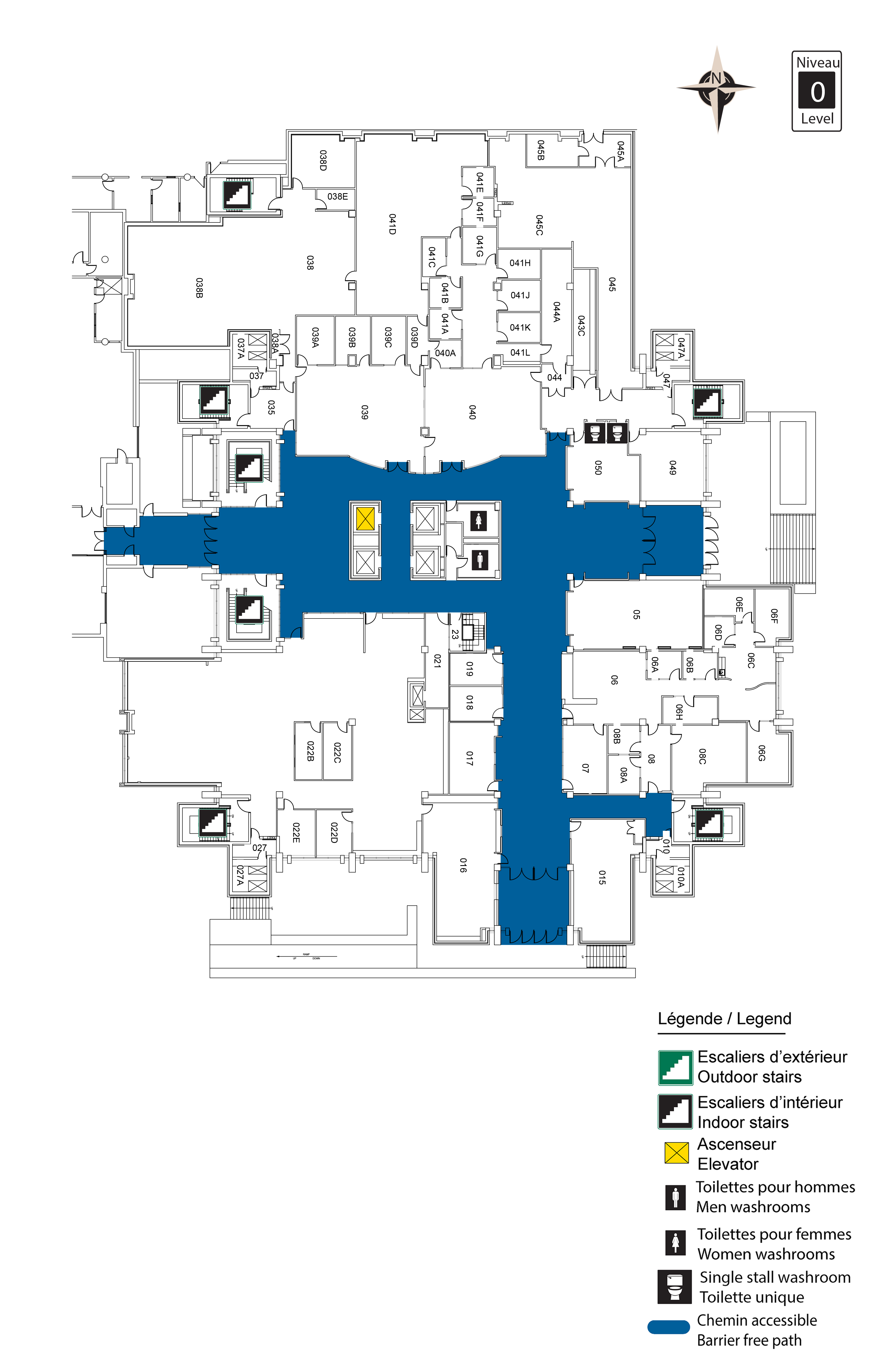 Plan d'accès au niveau 0 du MRT