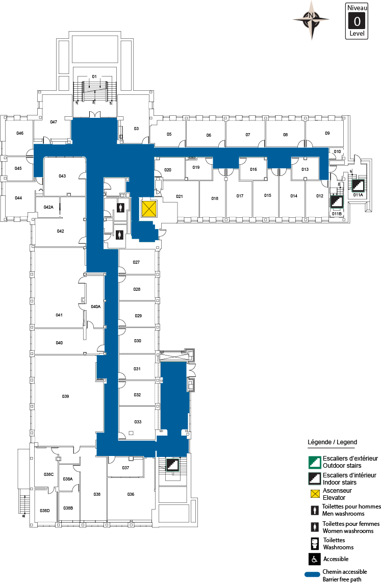 Plan d'accès au niveau 0 du SMD