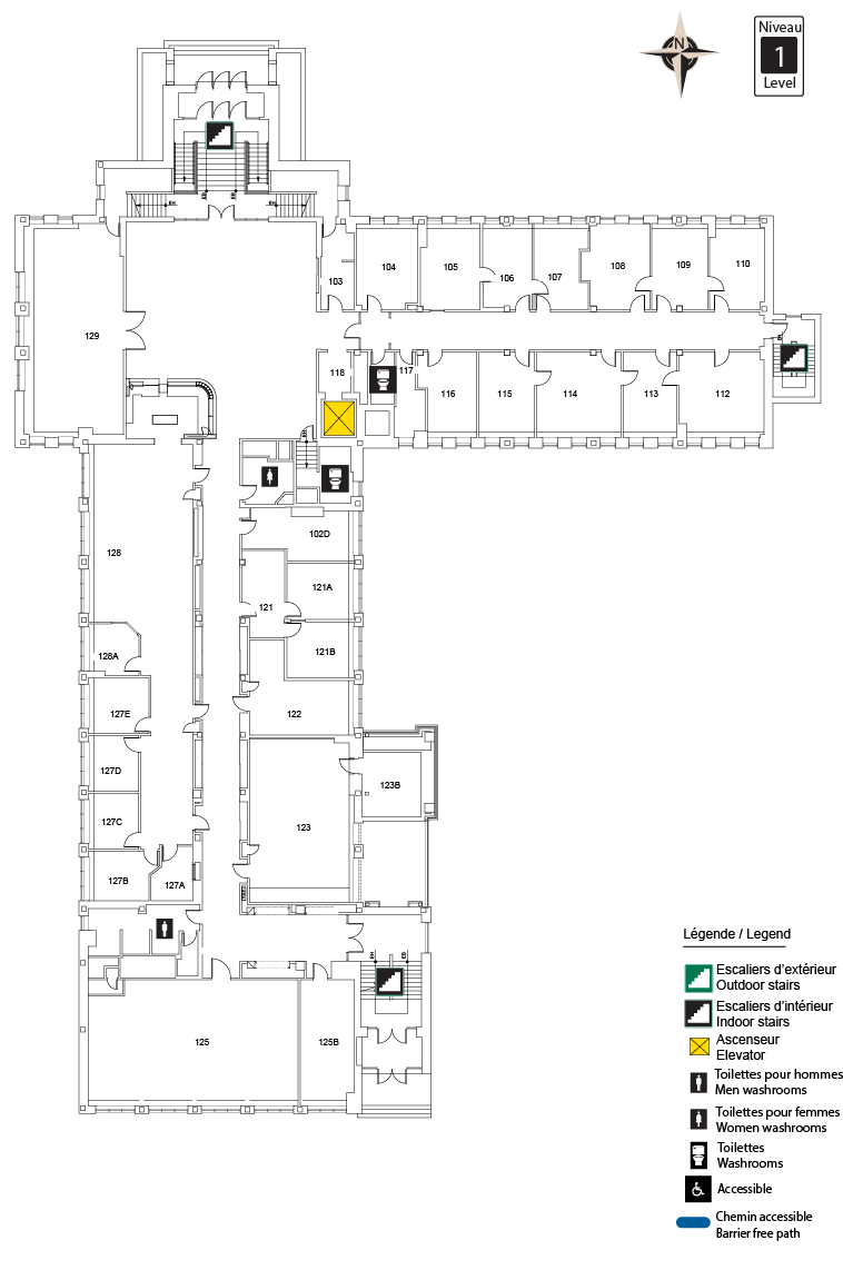 Plan d'accès au niveau 1 du SMD