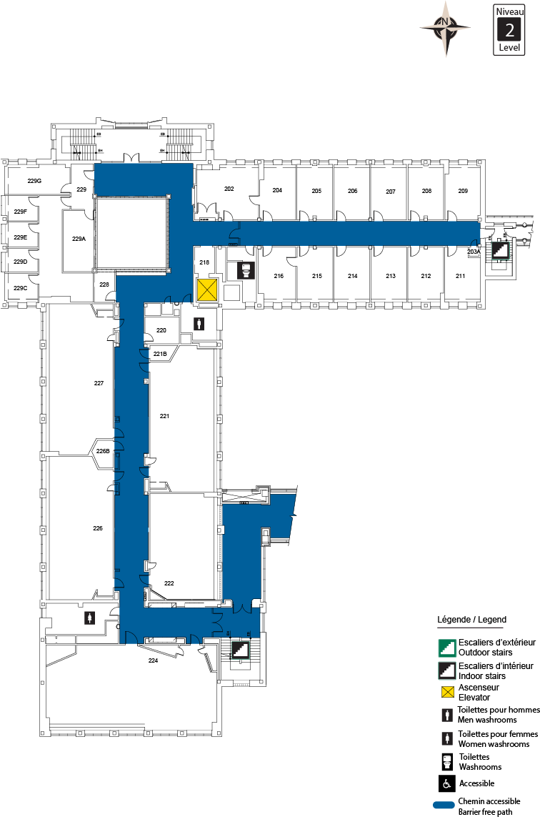 Plan d'accès au niveau 2v du SMD