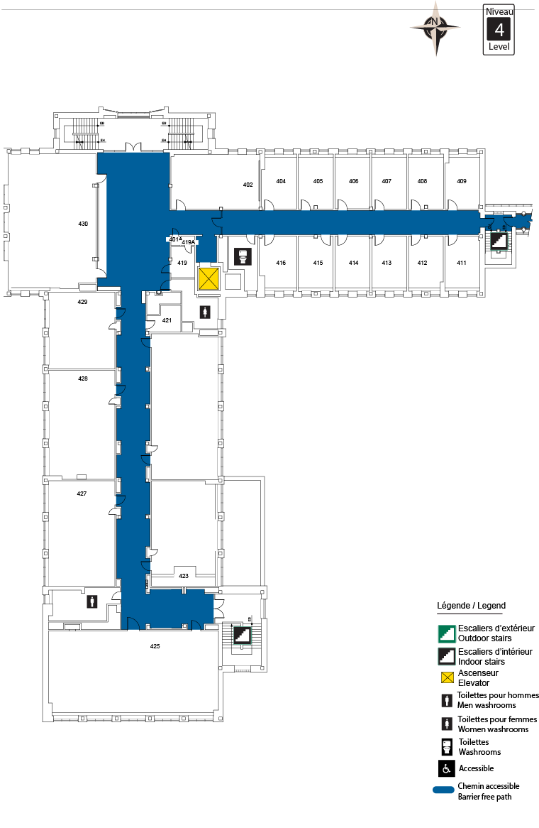 Plan d'accès au niveau 4 du SMD