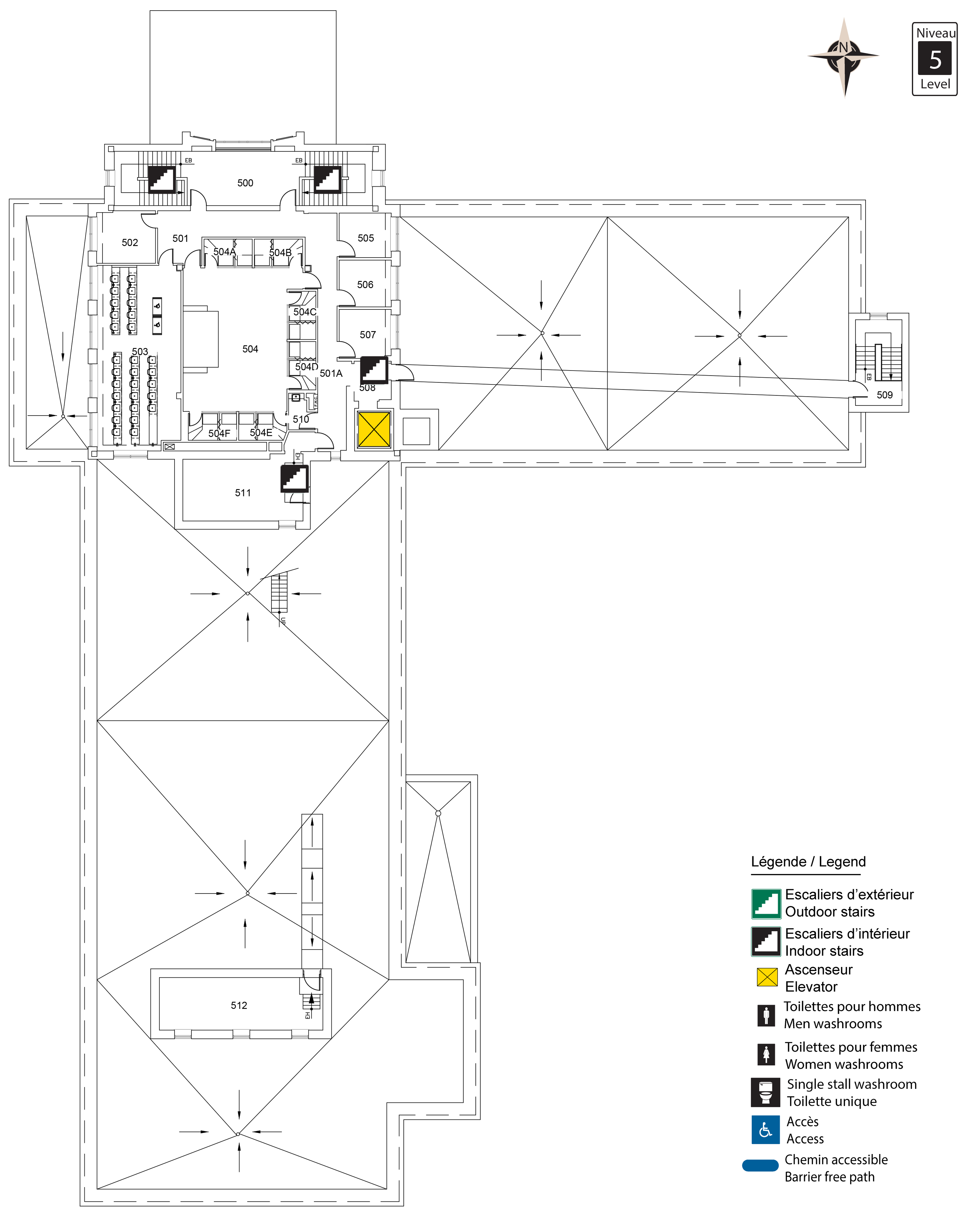 Plan d'accès au niveau 5 du SMD