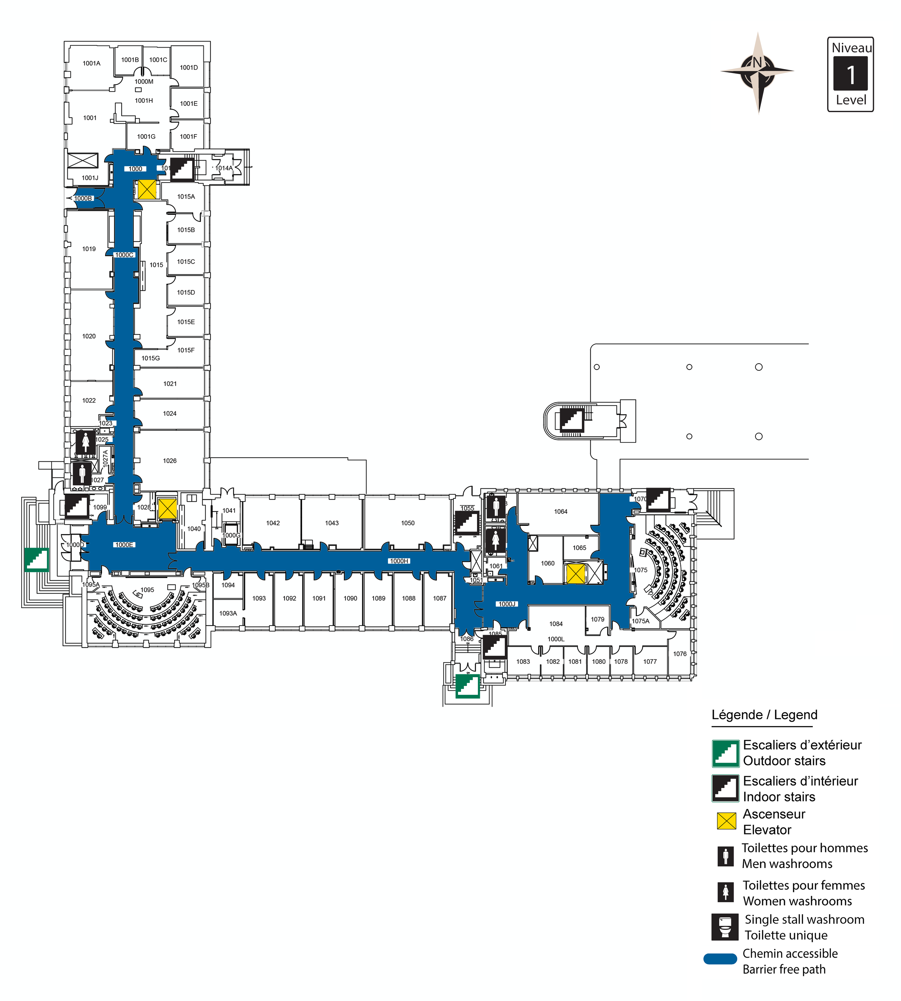 Carte d'accès au niveau 1 du RNV