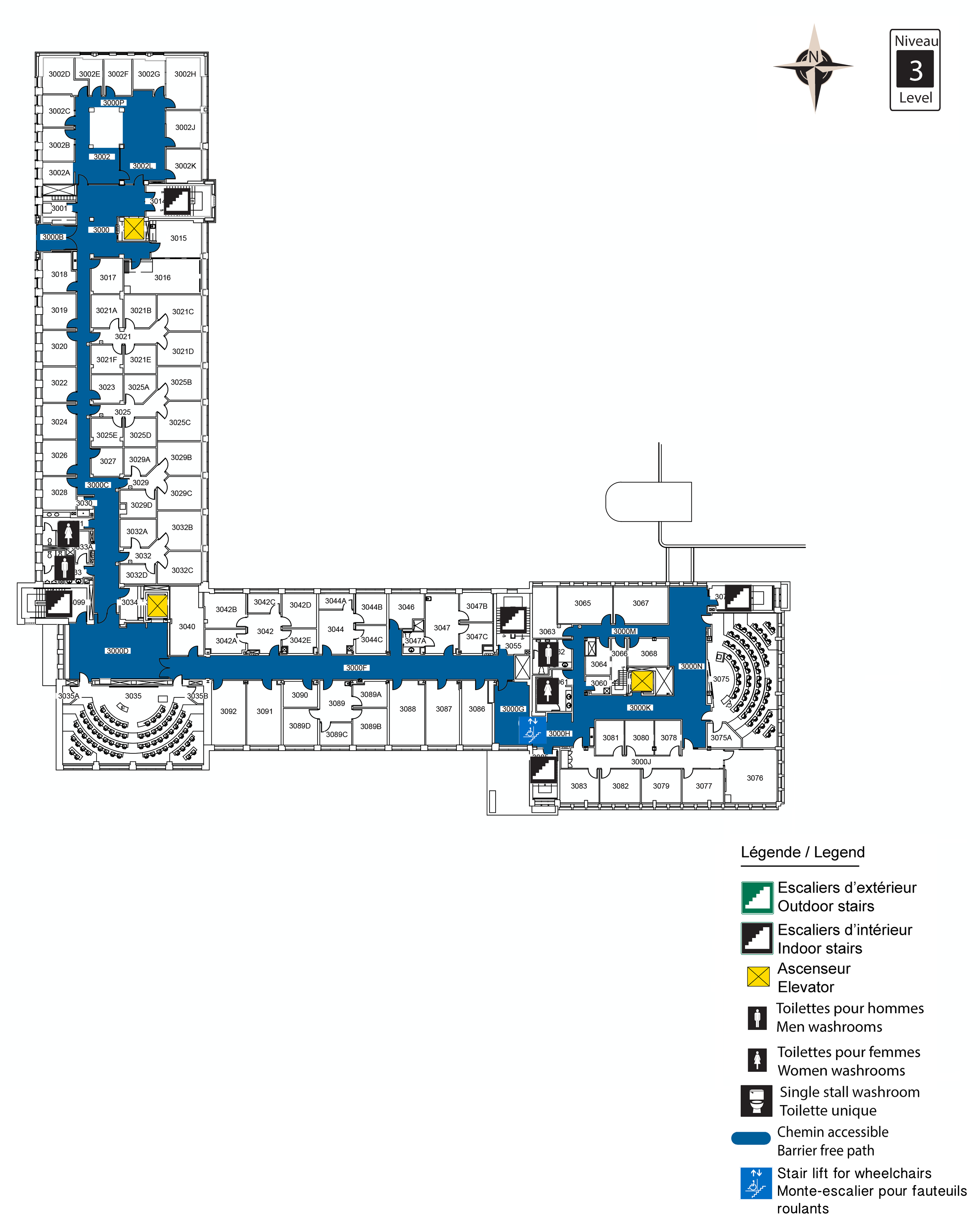 Carte d'accès au niveau 3 du RNV