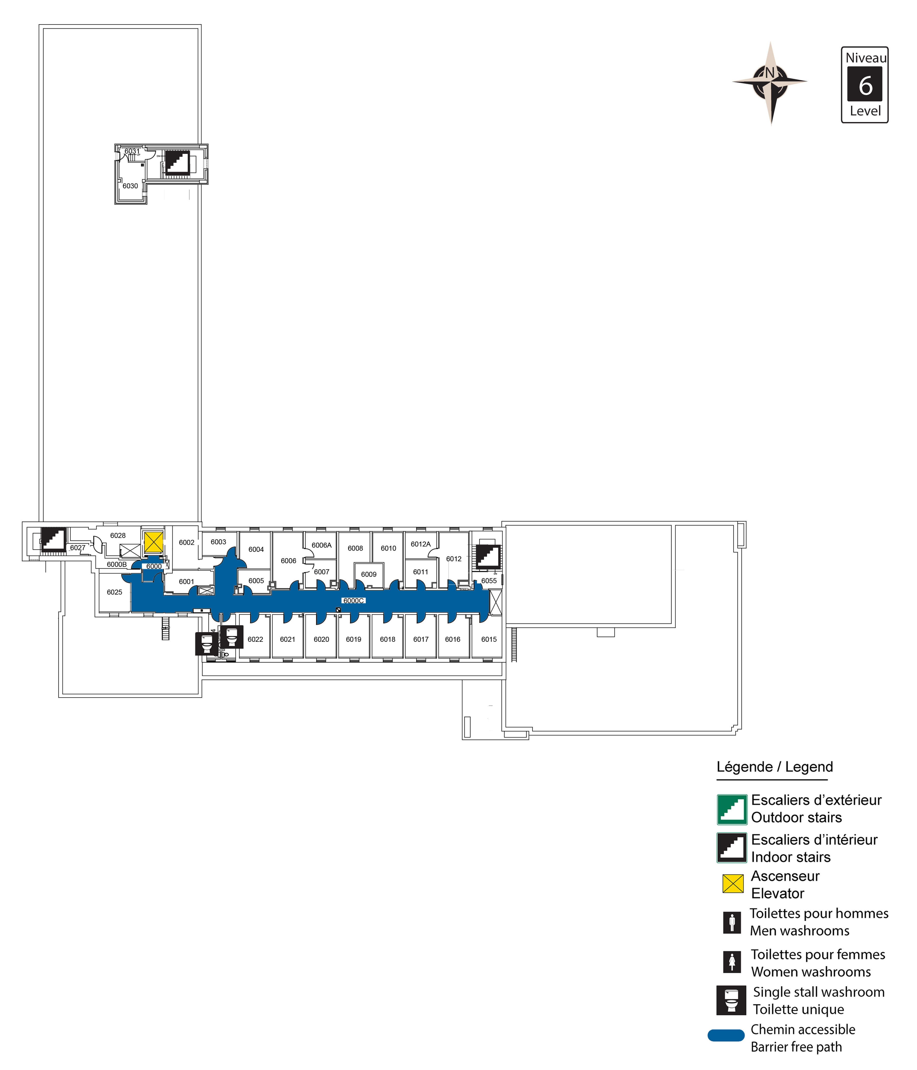 Carte d'accès au niveau 6 du RNV