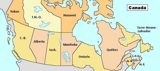 Une carte du Canada