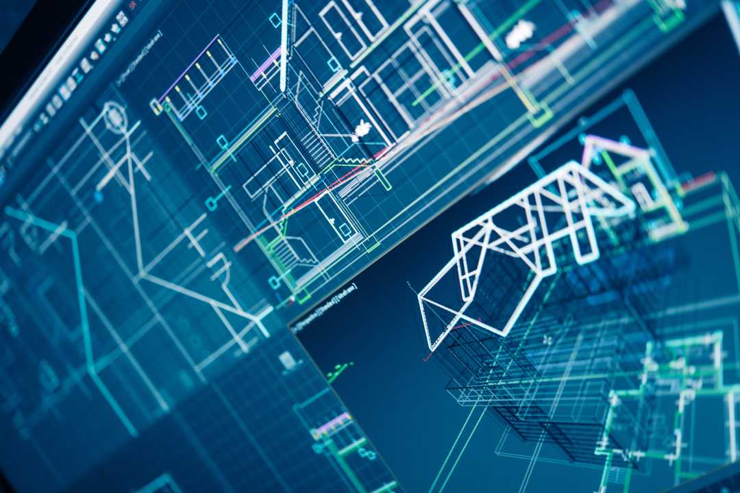 Lignes de modélisation numérique sur un fond bleu