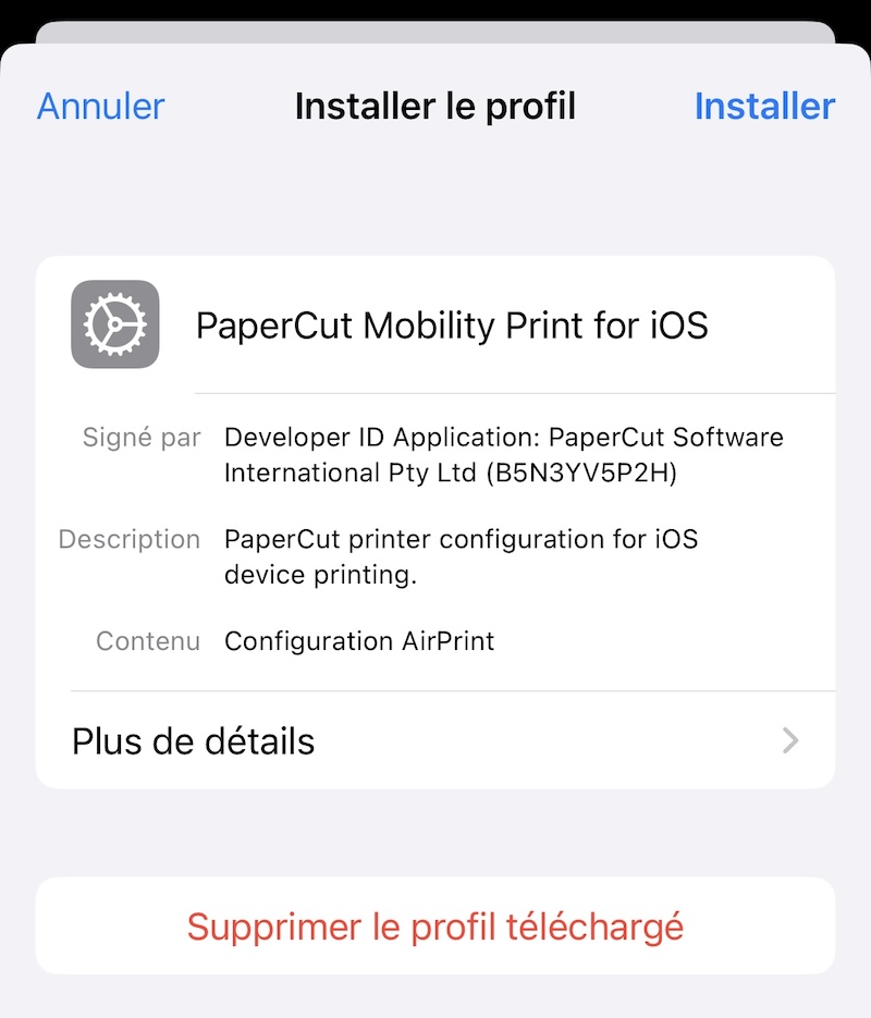 Capture d'écran mobilité