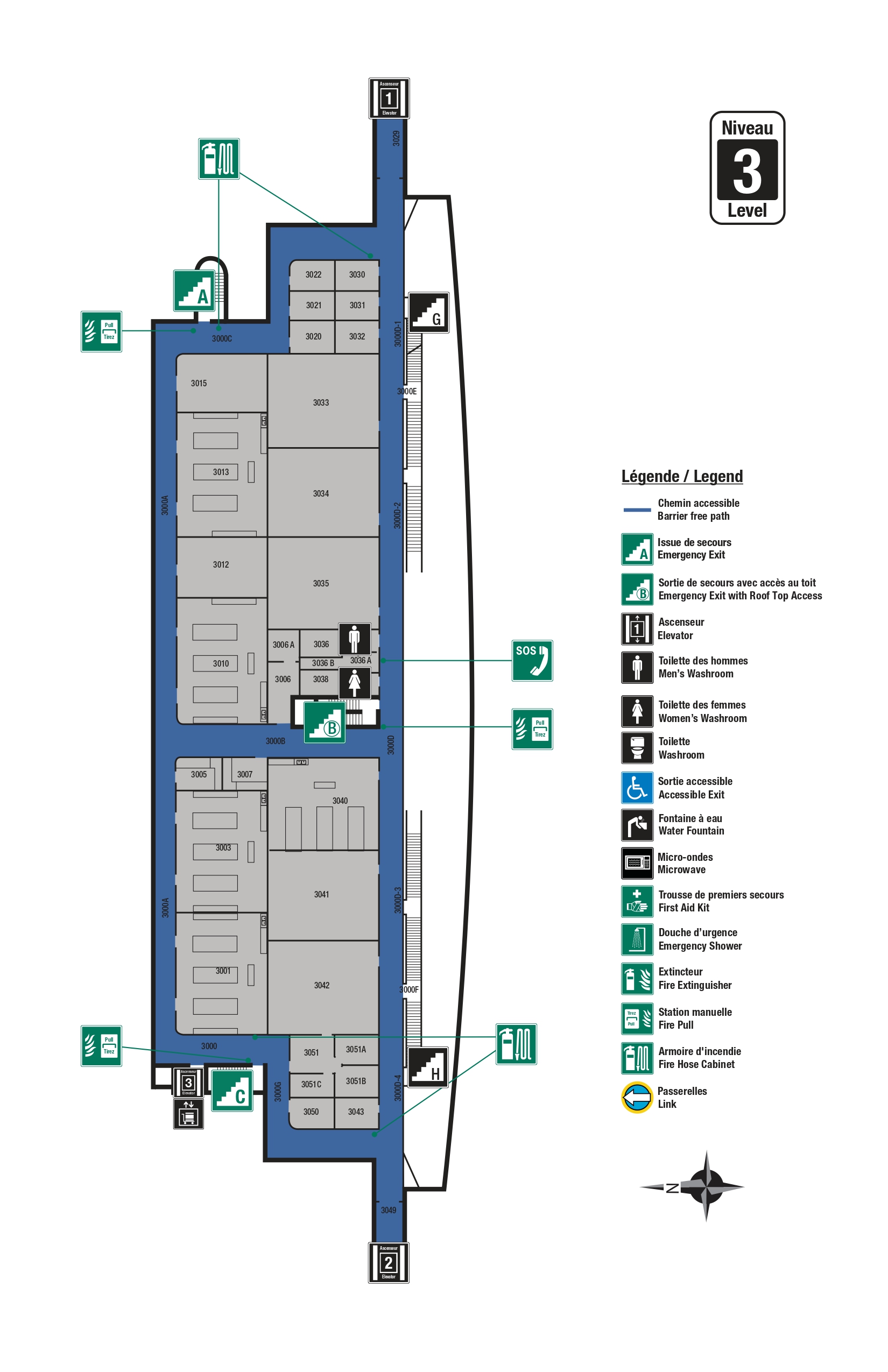Carte accessible du niveau 3 de l'STE