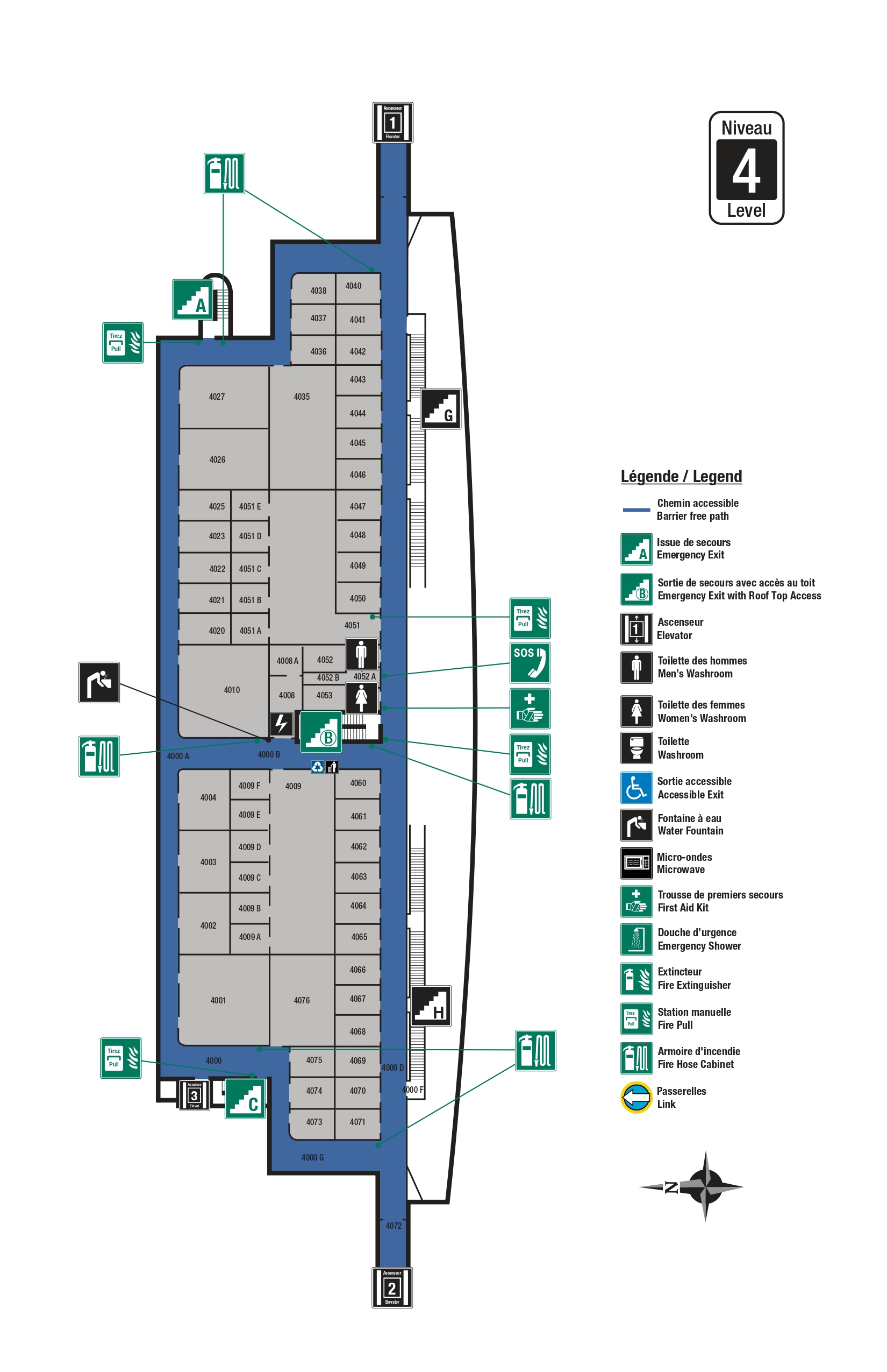 Carte accessible du niveau 4 de l'STE
