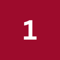 chiffre 1 sur fond rouge