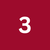 chiffre 3 sur fond rouge