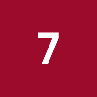 chiffre 7 sur fond rouge