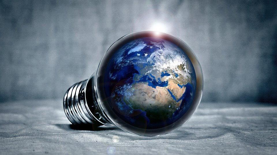 Image de la Terre dans une ampoule
