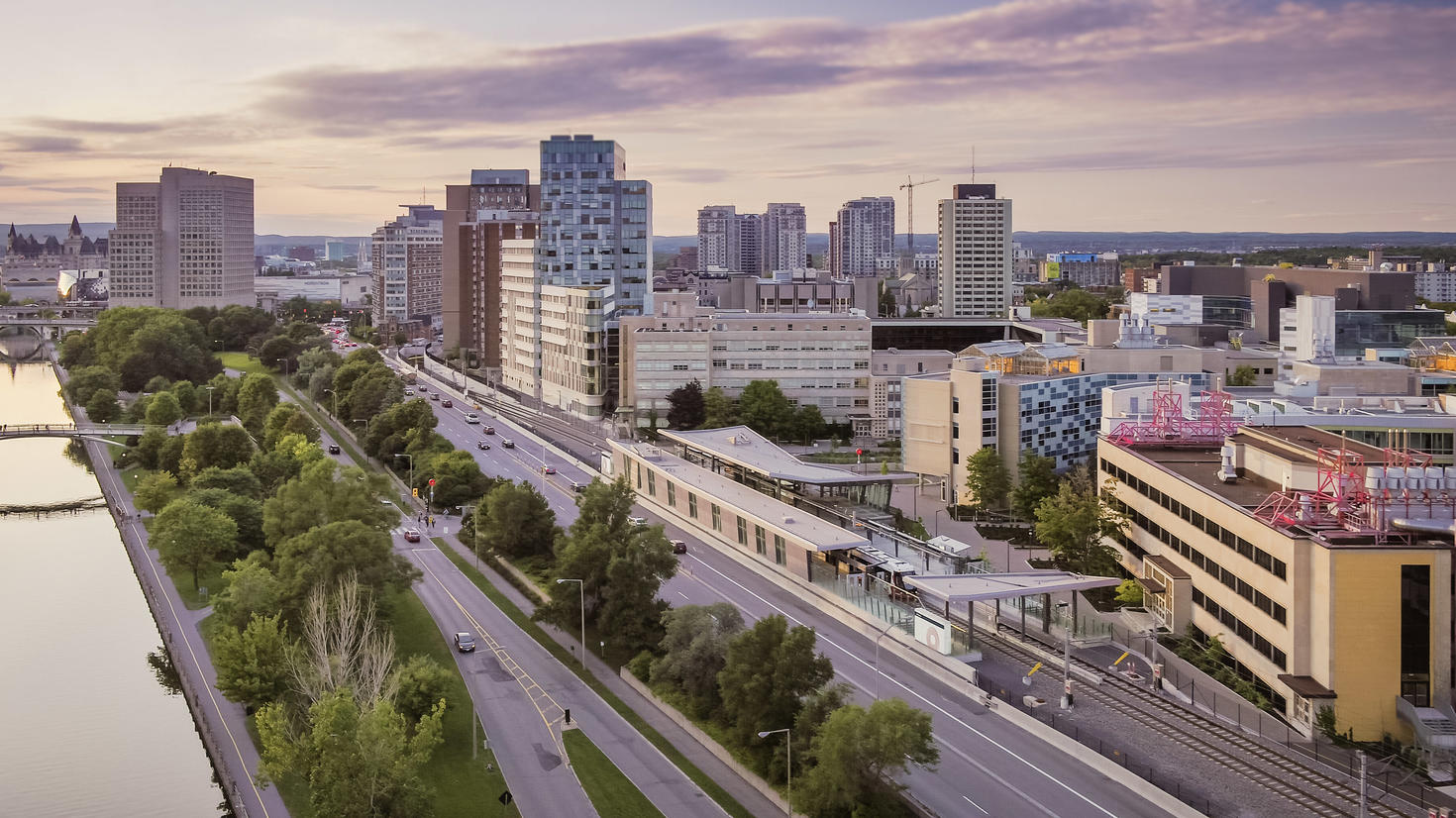 Aerial view of the uOttawa campus