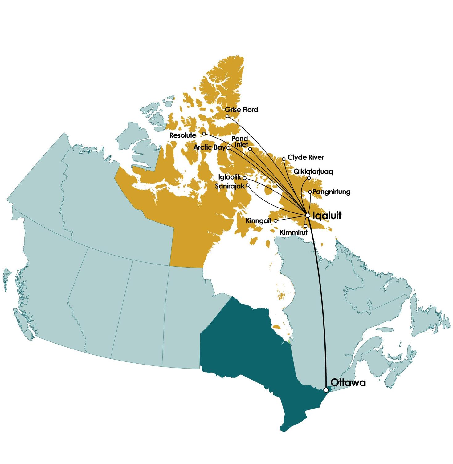 Le parcours d'orientation des patients de la région de Qikiqtani-Qikiqtaaluk vers Ottawa