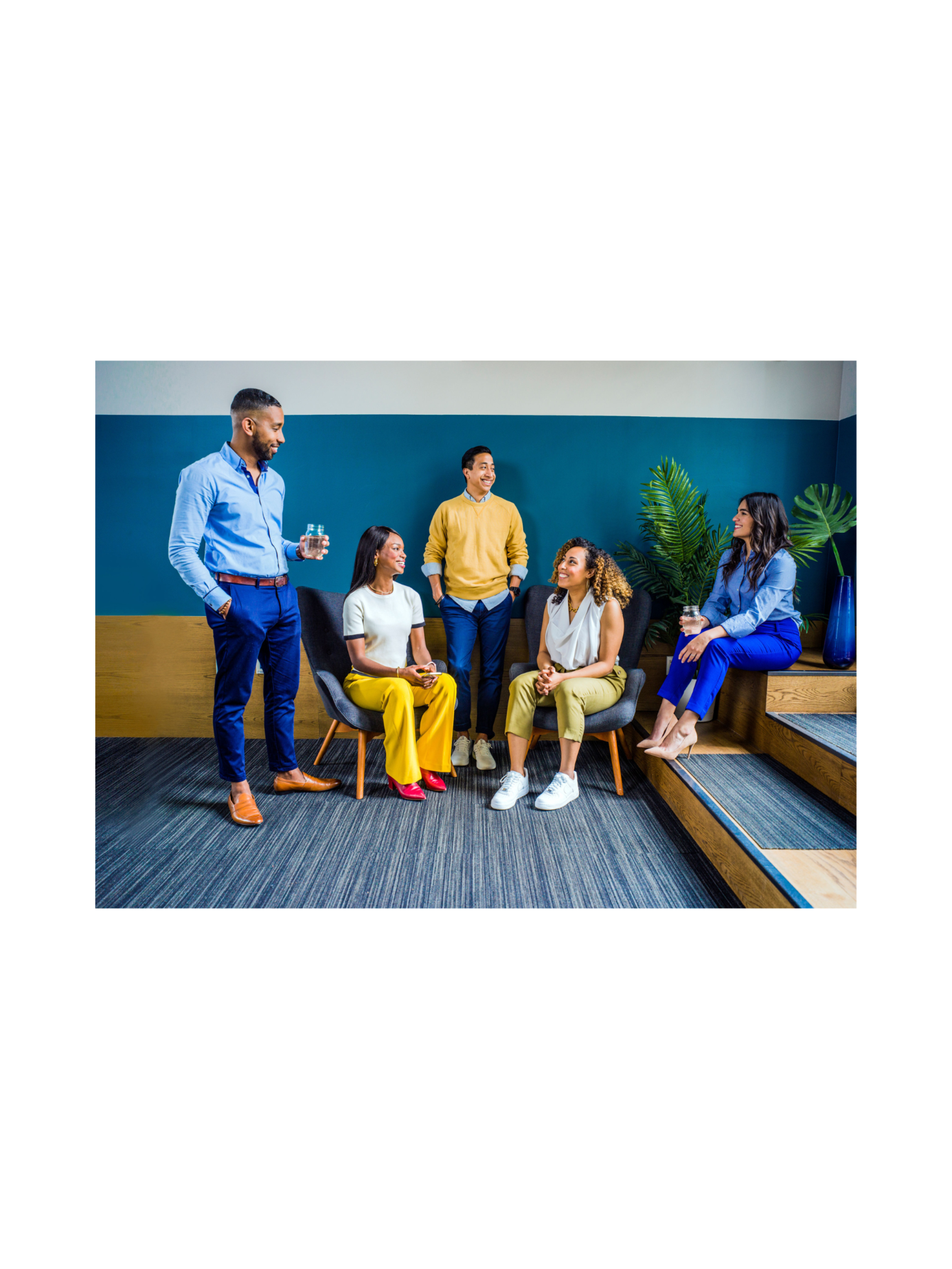 Group of young professionals talking