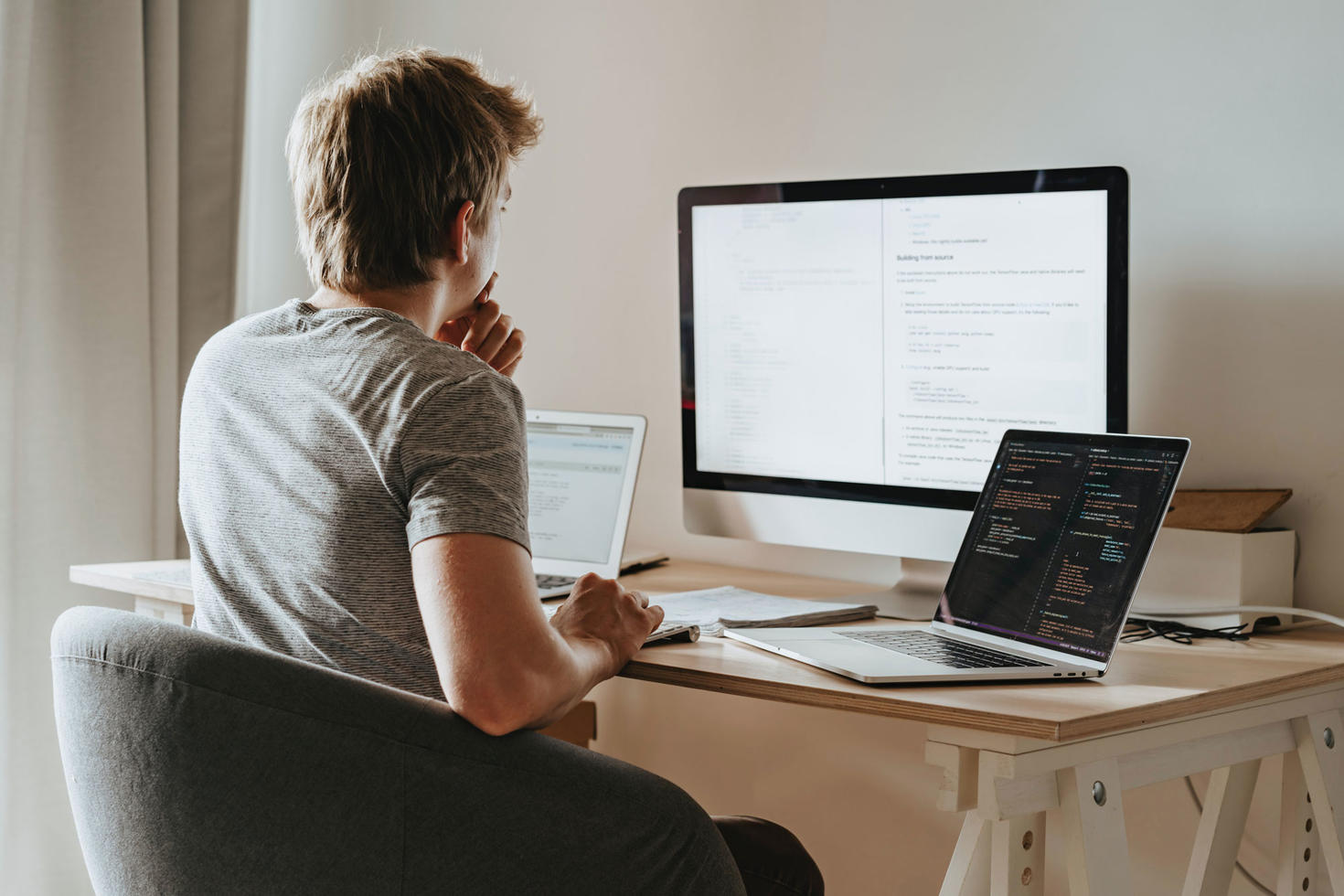 person working on computer