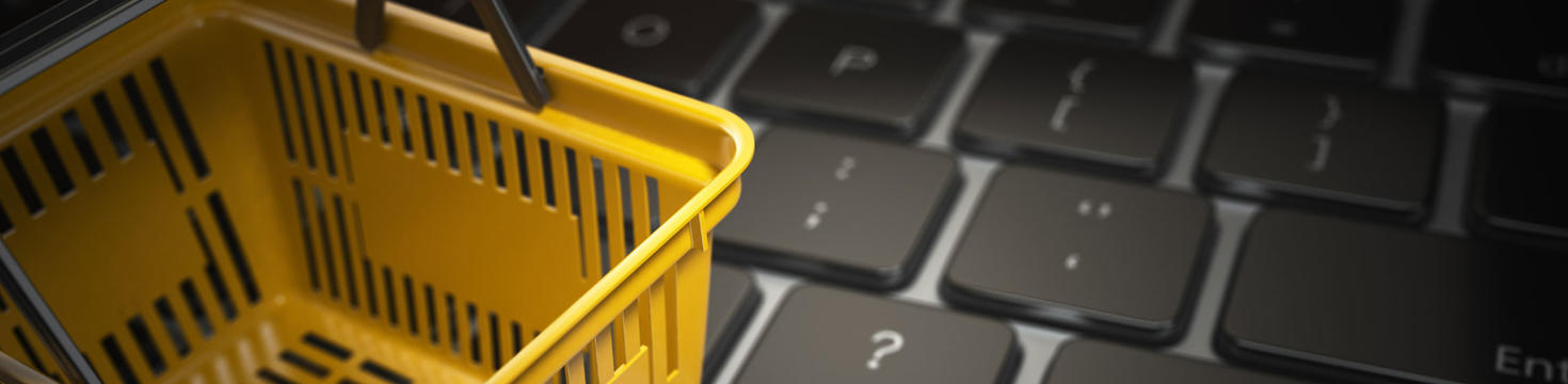Clavier avec panier d'achat