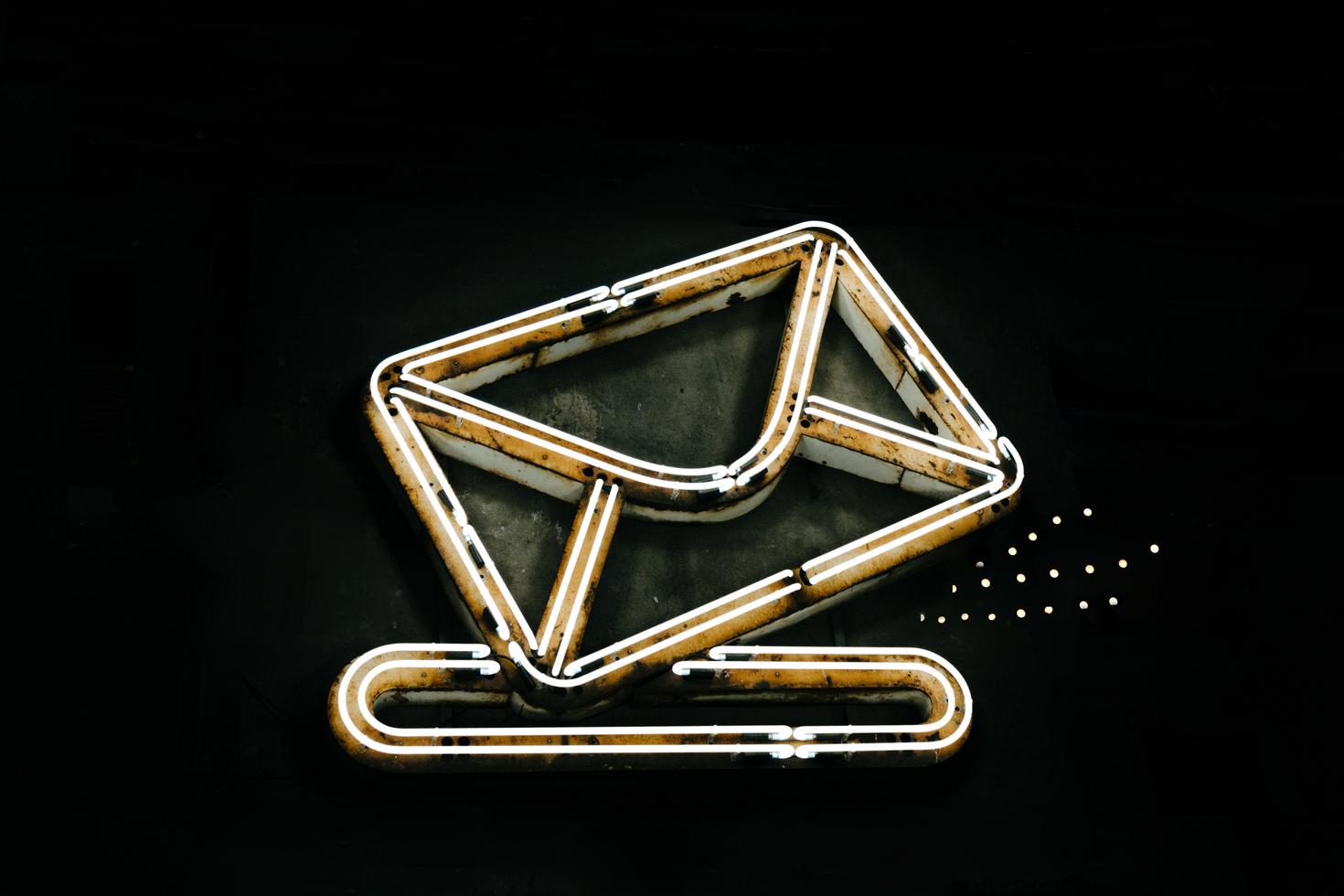 Light in the shape of an envelop