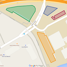 Vue du campus sur une carte Google.