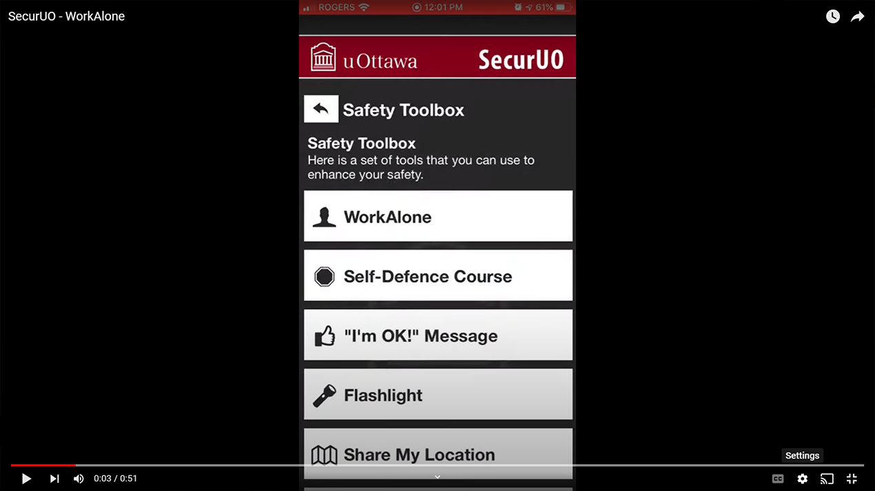SecurUO app interface
