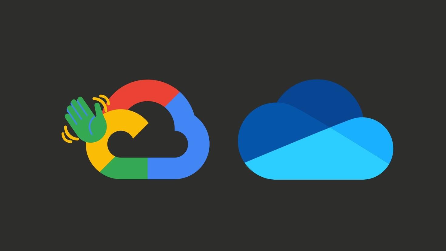 Visuels de Google et OneDrive.