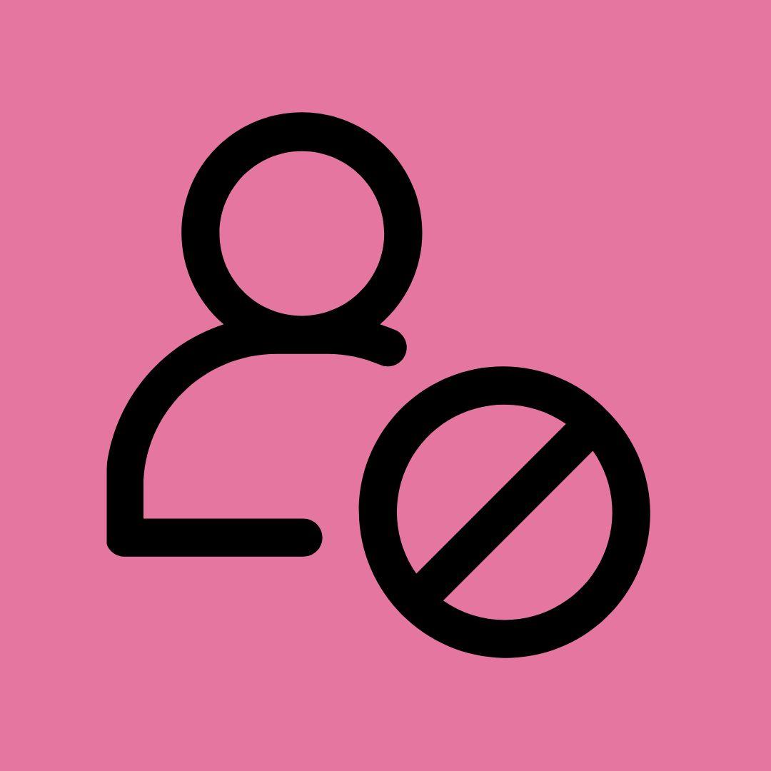 symbole de contact bloque