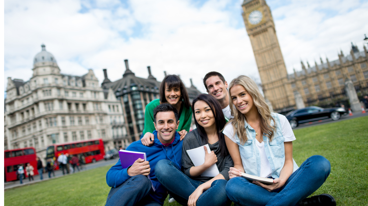Groupe étudiant à Londres.