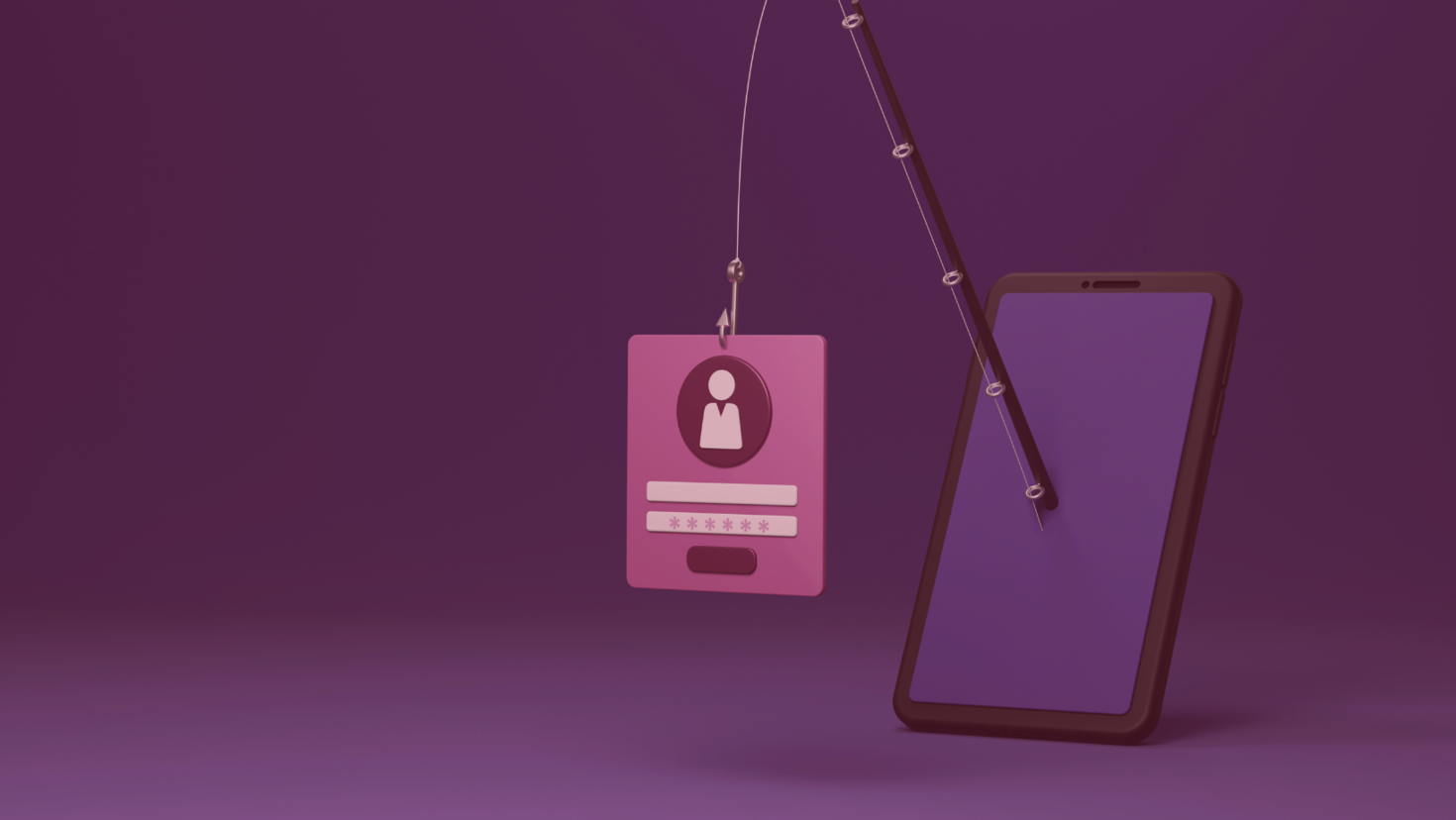 Canne à pêche accrochant une illustration d'information personnelle sortant d'un écran de téléphone intelligent