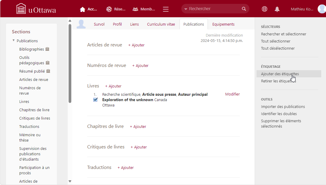Méthode de balisage actuel avec UNIWeb (Version 2)