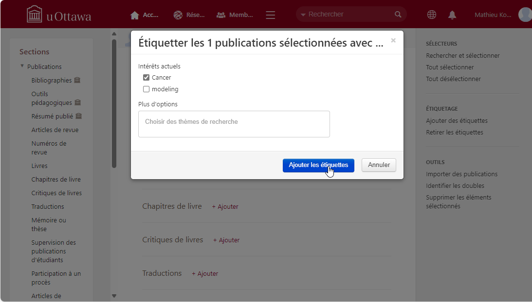 Méthode de balisage actuel avec UNIWeb (Version 2)