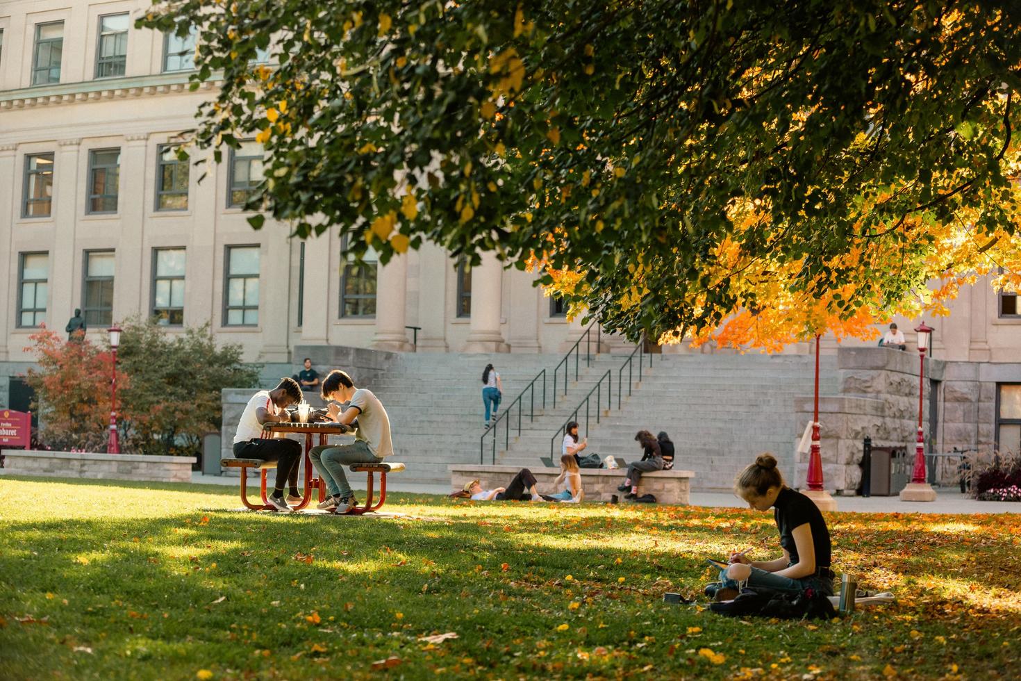 Étudiants sur la pelouse de Tabaret