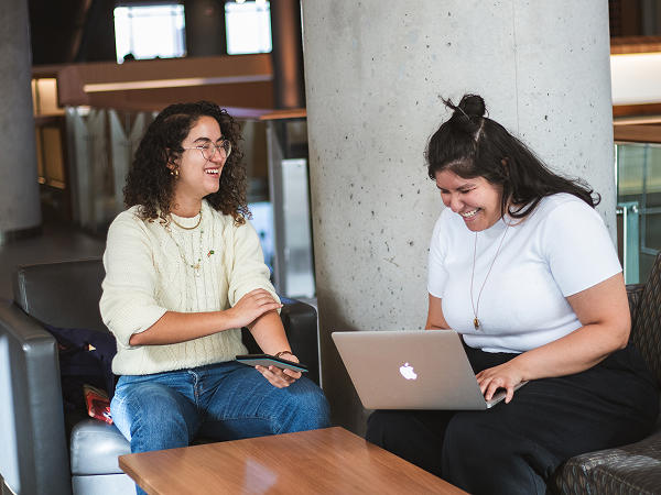 Students laughing together