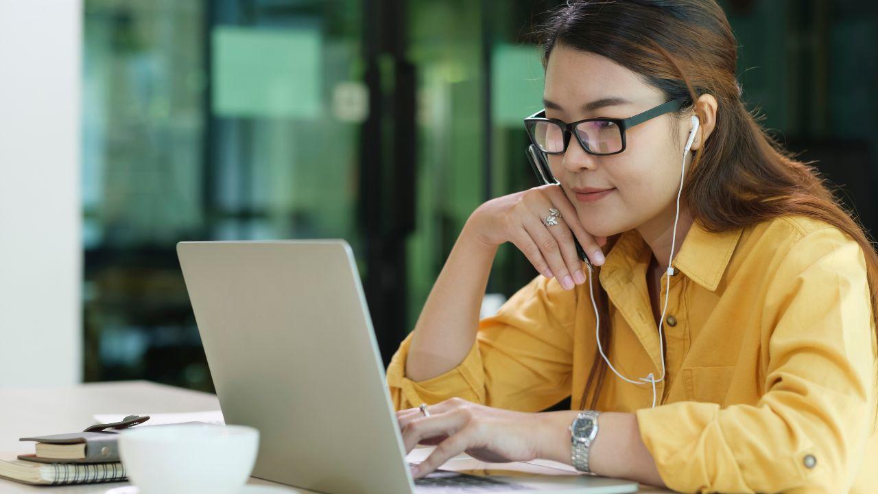 person on computer 