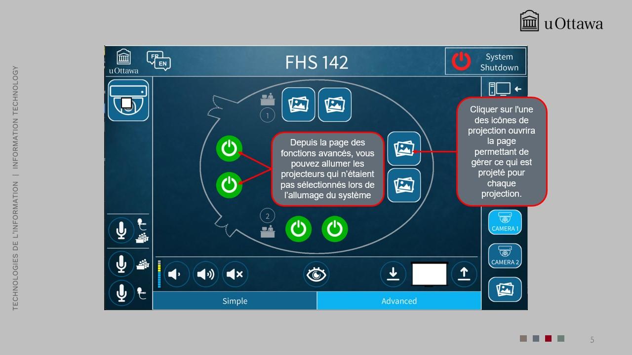 Écran de sélection de la source affichant des options comme HDMI, VGA et ordinateur