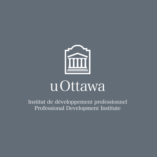 logo de l'institut du développement professionnel sur un fond gris foncé 