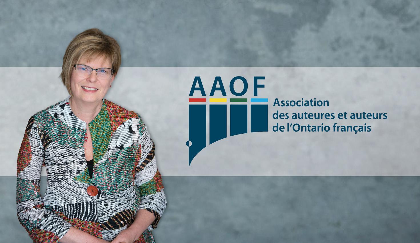 Portrait de Lucie Hotte avec logo de l'AAOF