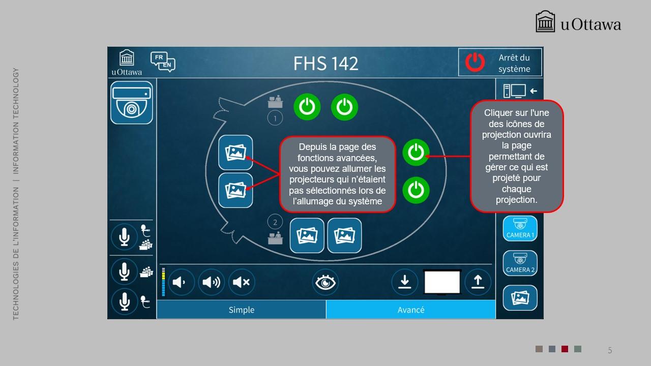 Écran de sélection de la source affichant des options comme HDMI, VGA et ordinateur
