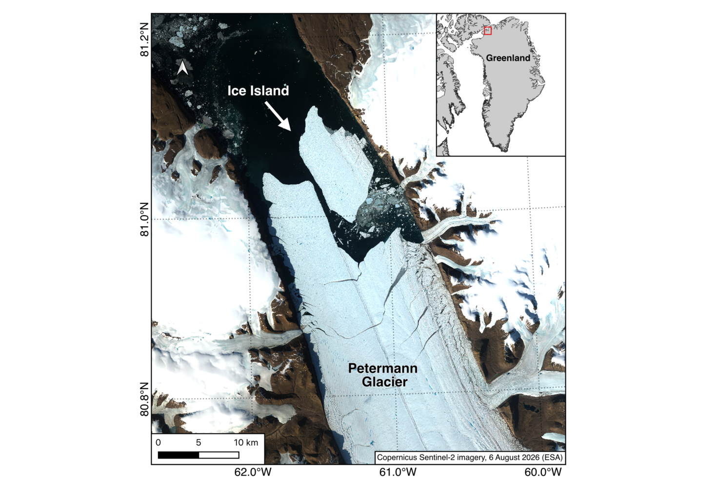 Photo : Imagerie satellite du vêlage – Adam Garbo.