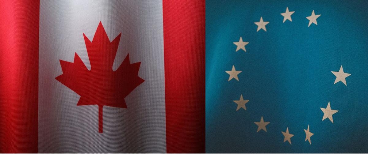 Drapeaux du Canada et l'UE