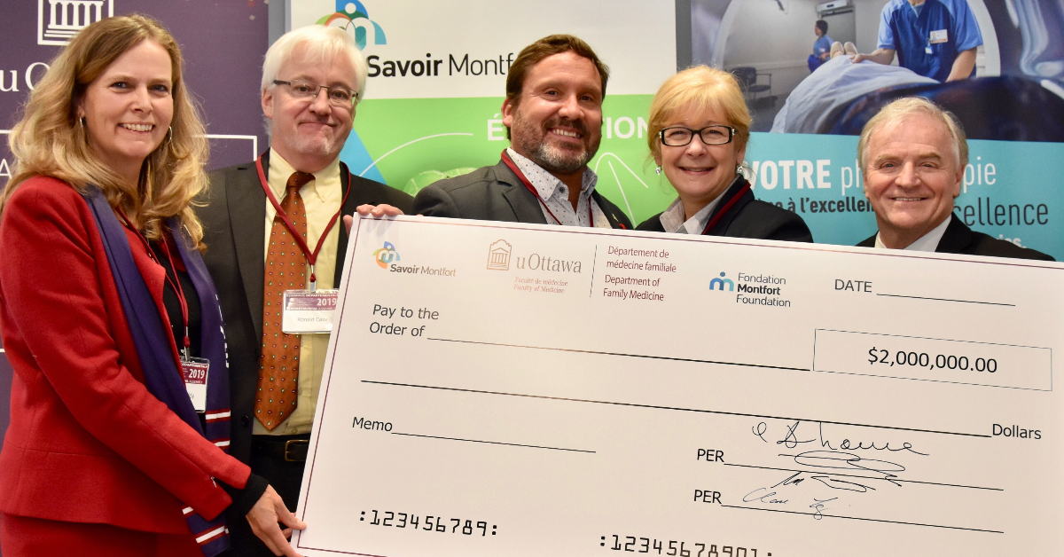 Dr Clare Liddy, Ronald Caza, Marc Villeneuve, Céline Monette et Denis Prud'homme.