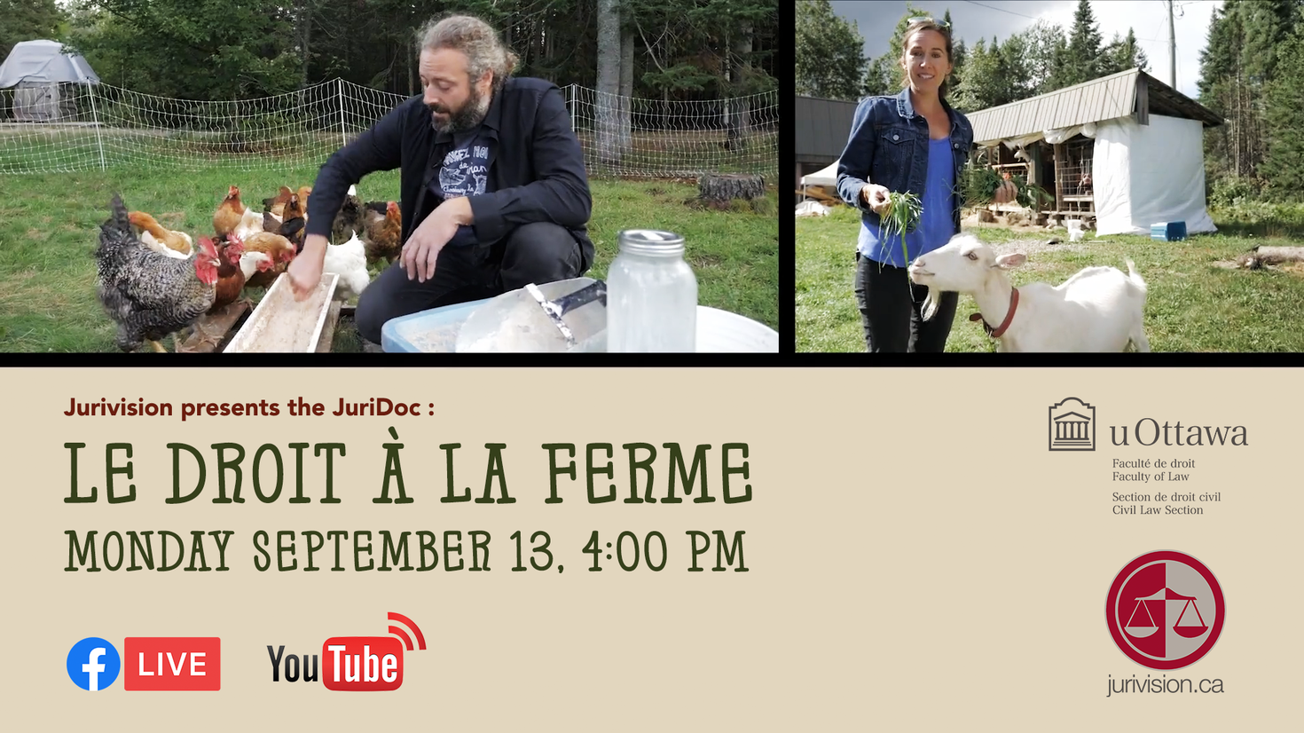 Affiche français pour le film Jurivision 'Le droit a la ferme'