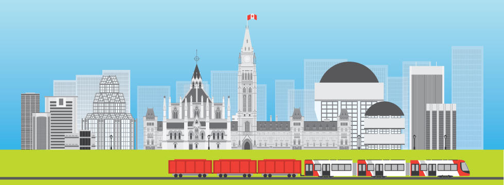 Illustration du train léger de la ville d'Ottawa