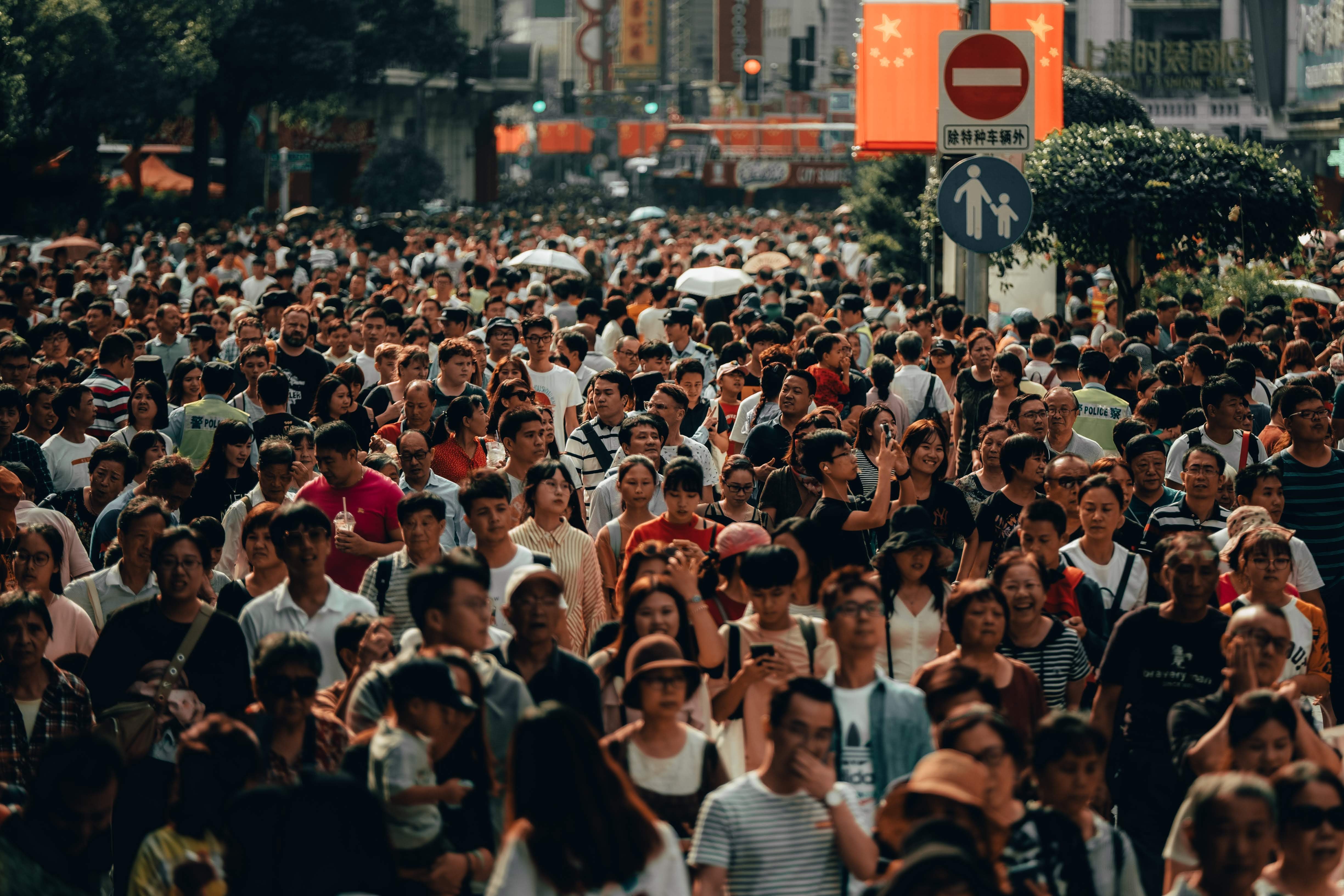 Crowd in city