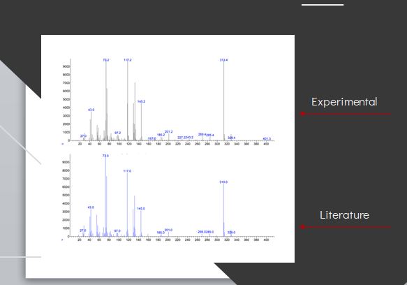 Mass Spectrum of Palmitic(C16) Acid TMS
